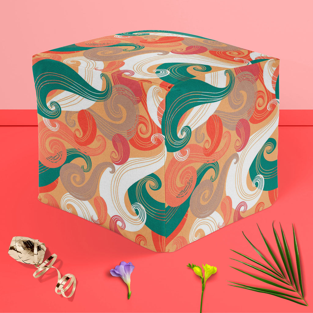 Colorful Wave Footstool Footrest Puffy Pouffe Ottoman Bean Bag | Canvas Fabric-Footstools-FST_CB_BN-IC 5007340 IC 5007340, Abstract Expressionism, Abstracts, Animals, Art and Paintings, Automobiles, Botanical, Digital, Digital Art, Fashion, Floral, Flowers, Graphic, Modern Art, Nature, Paisley, Patterns, Retro, Semi Abstract, Signs, Signs and Symbols, Transportation, Travel, Urban, Vehicles, colorful, wave, footstool, footrest, puffy, pouffe, ottoman, bean, bag, canvas, fabric, seamless, pattern, abstract, 