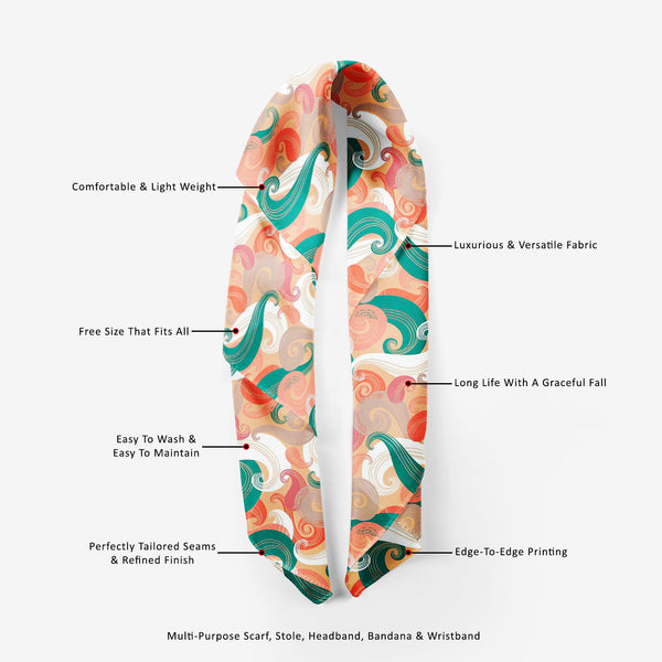 Colorful Wave Printed Scarf | Neckwear Balaclava | Girls & Women | Soft Poly Fabric-Scarfs Basic-SCF_FB_BS-IC 5007340 IC 5007340, Abstract Expressionism, Abstracts, Animals, Art and Paintings, Automobiles, Botanical, Digital, Digital Art, Fashion, Floral, Flowers, Graphic, Modern Art, Nature, Paisley, Patterns, Retro, Semi Abstract, Signs, Signs and Symbols, Transportation, Travel, Urban, Vehicles, colorful, wave, printed, scarf, neckwear, balaclava, girls, women, soft, poly, fabric, seamless, pattern, abst