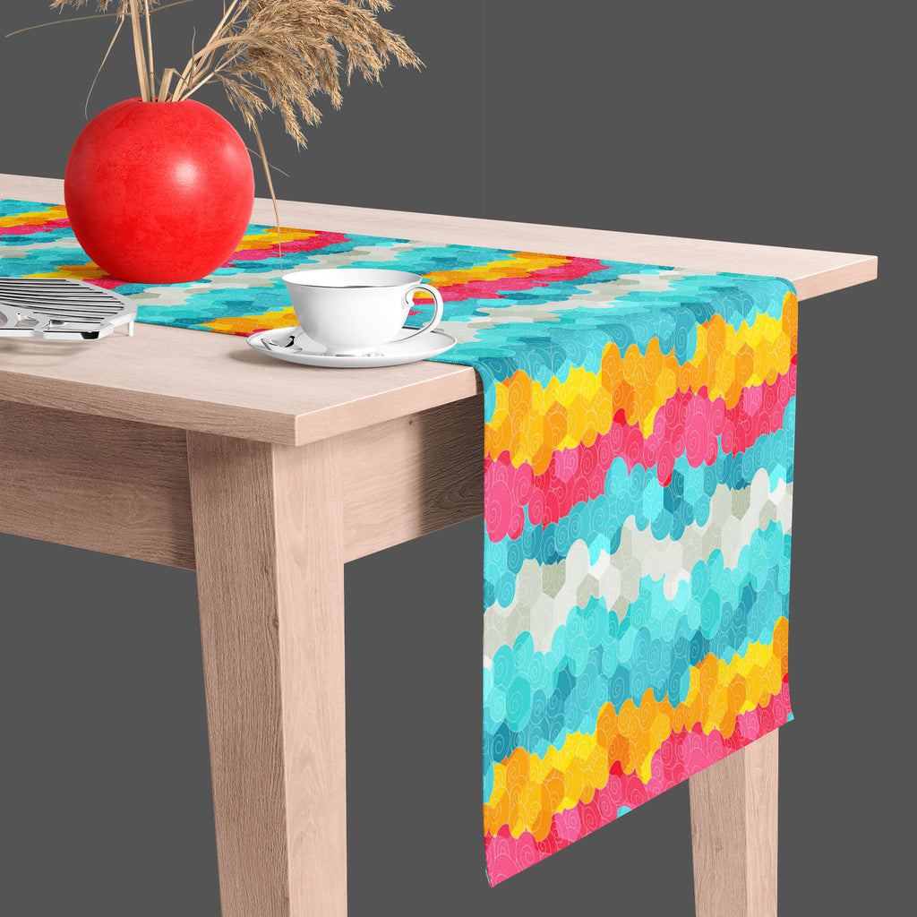 Color Circle Table Runner-Table Runners-RUN_TB-IC 5007342 IC 5007342, Abstract Expressionism, Abstracts, Ancient, Art and Paintings, Circle, Decorative, Drawing, Geometric, Geometric Abstraction, Historical, Illustrations, Japanese, Medieval, Music, Music and Dance, Music and Musical Instruments, Patterns, Semi Abstract, Signs, Signs and Symbols, Symbols, Vintage, color, table, runner, art, background, brown, bubble, bubbly, child, childish, circles, colorful, craft, decoration, design, elegance, element, f