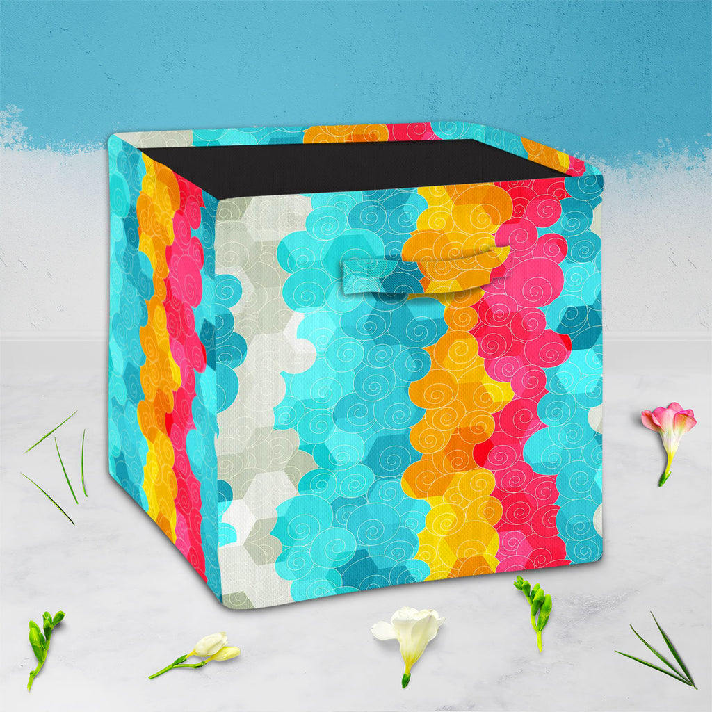 Color Circle Foldable Open Storage Bin | Organizer Box, Toy Basket, Shelf Box, Laundry Bag | Canvas Fabric-Storage Bins-STR_BI_CB-IC 5007342 IC 5007342, Abstract Expressionism, Abstracts, Ancient, Art and Paintings, Circle, Decorative, Drawing, Geometric, Geometric Abstraction, Historical, Illustrations, Japanese, Medieval, Music, Music and Dance, Music and Musical Instruments, Patterns, Semi Abstract, Signs, Signs and Symbols, Symbols, Vintage, color, foldable, open, storage, bin, organizer, box, toy, bask