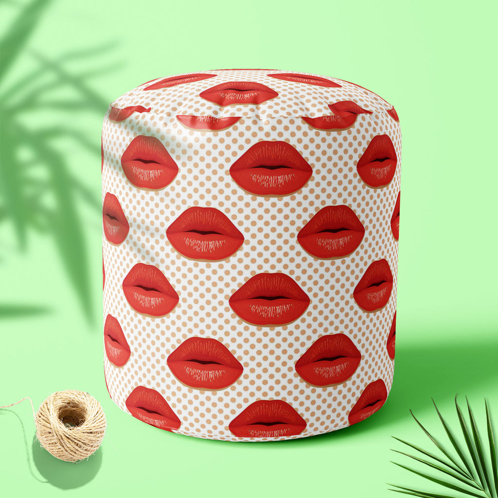 Red Lips Footstool Footrest Puffy Pouffe Ottoman Bean Bag | Canvas Fabric-Footstools-FST_CB_BN-IC 5007343 IC 5007343, Abstract Expressionism, Abstracts, Art and Paintings, Decorative, Fashion, Hearts, Icons, Illustrations, Love, Patterns, People, Romance, Semi Abstract, Signs, Signs and Symbols, Symbols, red, lips, footstool, footrest, puffy, pouffe, ottoman, bean, bag, canvas, fabric, kiss, lip, abstract, art, background, beauty, card, cosmetic, decoration, design, desire, element, female, girl, glamour, h