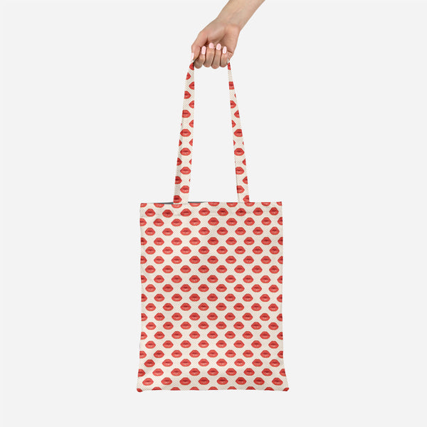 ArtzFolio Red Lips Tote Bag Shoulder Purse | Multipurpose-Tote Bags Basic-AZ5007343TOT_RF-IC 5007343 IC 5007343, Abstract Expressionism, Abstracts, Art and Paintings, Decorative, Fashion, Hearts, Icons, Illustrations, Love, Patterns, People, Romance, Semi Abstract, Signs, Signs and Symbols, Symbols, red, lips, canvas, tote, bag, shoulder, purse, multipurpose, kiss, lip, abstract, art, background, beauty, card, cosmetic, decoration, design, desire, element, female, girl, glamour, heart, human, icon, illustra