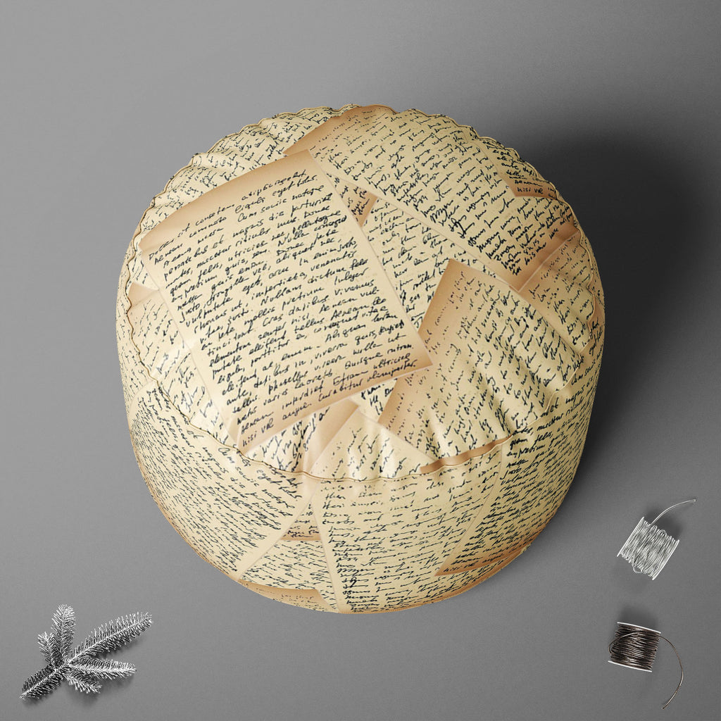 Vintage Handwriting Letter Footstool Footrest Puffy Pouffe Ottoman Bean Bag | Canvas Fabric-Footstools-FST_CB_BN-IC 5007344 IC 5007344, Abstract Expressionism, Abstracts, Ancient, Art and Paintings, Black, Black and White, Calligraphy, Education, Historical, Illustrations, Medieval, Patterns, Retro, Schools, Semi Abstract, Signs, Signs and Symbols, Sketches, Text, Universities, Vintage, White, handwriting, letter, footstool, footrest, puffy, pouffe, ottoman, bean, bag, canvas, fabric, abstract, antique, art