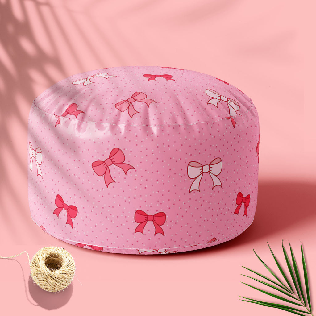 Pink Bows Footstool Footrest Puffy Pouffe Ottoman Bean Bag | Canvas Fabric-Footstools-FST_CB_BN-IC 5007345 IC 5007345, Ancient, Baby, Birthday, Black and White, Books, Children, Digital, Digital Art, Dots, Festivals and Occasions, Festive, Graphic, Hand Drawn, Historical, Holidays, Illustrations, Kids, Love, Medieval, Patterns, Retro, Romance, Signs, Signs and Symbols, Symbols, Vintage, White, pink, bows, footstool, footrest, puffy, pouffe, ottoman, bean, bag, canvas, fabric, bow, background, birth, card, c