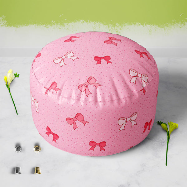 Pink Bows Footstool Footrest Puffy Pouffe Ottoman Bean Bag | Canvas Fabric-Footstools-FST_CB_BN-IC 5007345 IC 5007345, Ancient, Baby, Birthday, Black and White, Books, Children, Digital, Digital Art, Dots, Festivals and Occasions, Festive, Graphic, Hand Drawn, Historical, Holidays, Illustrations, Kids, Love, Medieval, Patterns, Retro, Romance, Signs, Signs and Symbols, Symbols, Vintage, White, pink, bows, footstool, footrest, puffy, pouffe, ottoman, bean, bag, floor, cushion, pillow, canvas, fabric, bow, ba