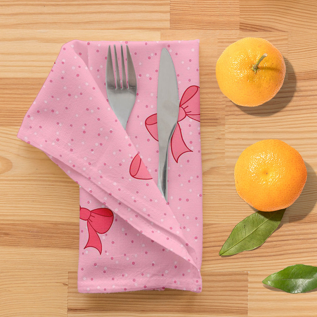 Pink Bows Table Napkin-Table Napkins-NAP_TB-IC 5007345 IC 5007345, Ancient, Baby, Birthday, Black and White, Books, Children, Digital, Digital Art, Dots, Festivals and Occasions, Festive, Graphic, Hand Drawn, Historical, Holidays, Illustrations, Kids, Love, Medieval, Patterns, Retro, Romance, Signs, Signs and Symbols, Symbols, Vintage, White, pink, bows, table, napkin, bow, background, birth, card, celebration, childish, color, cute, day, decor, decorate, decoration, design, elegant, element, fabric, gift, 