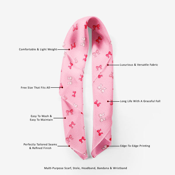 Pink Bows Printed Scarf | Neckwear Balaclava | Girls & Women | Soft Poly Fabric-Scarfs Basic-SCF_FB_BS-IC 5007345 IC 5007345, Ancient, Baby, Birthday, Black and White, Books, Children, Digital, Digital Art, Dots, Festivals and Occasions, Festive, Graphic, Hand Drawn, Historical, Holidays, Illustrations, Kids, Love, Medieval, Patterns, Retro, Romance, Signs, Signs and Symbols, Symbols, Vintage, White, pink, bows, printed, scarf, neckwear, balaclava, girls, women, soft, poly, fabric, bow, background, birth, c