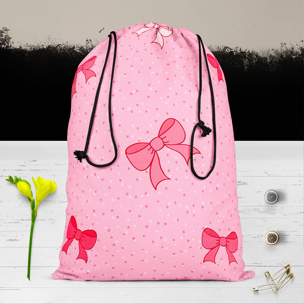 Pink Bows Reusable Sack Bag | Bag for Gym, Storage, Vegetable & Travel-Drawstring Sack Bags-SCK_FB_DS-IC 5007345 IC 5007345, Ancient, Baby, Birthday, Black and White, Books, Children, Digital, Digital Art, Dots, Festivals and Occasions, Festive, Graphic, Hand Drawn, Historical, Holidays, Illustrations, Kids, Love, Medieval, Patterns, Retro, Romance, Signs, Signs and Symbols, Symbols, Vintage, White, pink, bows, reusable, sack, bag, for, gym, storage, vegetable, travel, bow, background, birth, card, celebrat