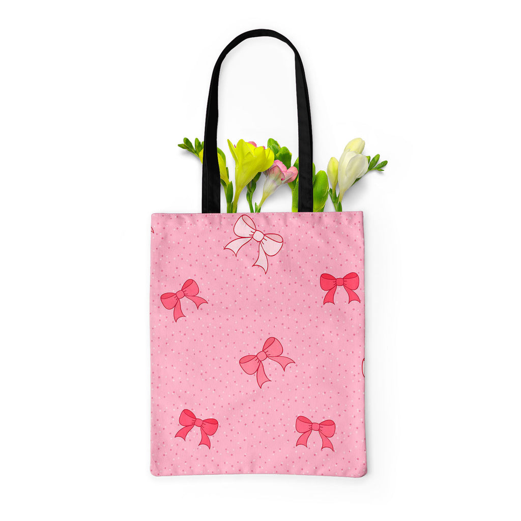 Pink Bows Tote Bag Shoulder Purse | Multipurpose-Tote Bags Basic-TOT_FB_BS-IC 5007345 IC 5007345, Ancient, Baby, Birthday, Black and White, Books, Children, Digital, Digital Art, Dots, Festivals and Occasions, Festive, Graphic, Hand Drawn, Historical, Holidays, Illustrations, Kids, Love, Medieval, Patterns, Retro, Romance, Signs, Signs and Symbols, Symbols, Vintage, White, pink, bows, tote, bag, shoulder, purse, multipurpose, bow, background, birth, card, celebration, childish, color, cute, day, decor, deco