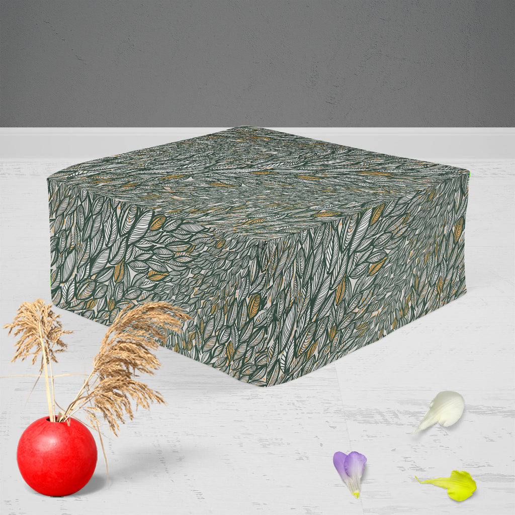 Flying Leaves D3 Footstool Footrest Puffy Pouffe Ottoman Bean Bag | Canvas Fabric-Footstools-FST_CB_BN-IC 5007350 IC 5007350, Abstract Expressionism, Abstracts, Art and Paintings, Black, Black and White, Botanical, Cities, City Views, Digital, Digital Art, Drawing, Fashion, Floral, Flowers, Graphic, Illustrations, Nature, Paintings, Patterns, Retro, Scenic, Semi Abstract, Signs, Signs and Symbols, Sketches, White, flying, leaves, d3, footstool, footrest, puffy, pouffe, ottoman, bean, bag, canvas, fabric, ab