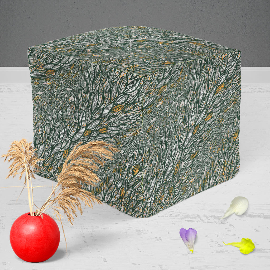 Flying Leaves D3 Footstool Footrest Puffy Pouffe Ottoman Bean Bag | Canvas Fabric-Footstools-FST_CB_BN-IC 5007350 IC 5007350, Abstract Expressionism, Abstracts, Art and Paintings, Black, Black and White, Botanical, Cities, City Views, Digital, Digital Art, Drawing, Fashion, Floral, Flowers, Graphic, Illustrations, Nature, Paintings, Patterns, Retro, Scenic, Semi Abstract, Signs, Signs and Symbols, Sketches, White, flying, leaves, d3, footstool, footrest, puffy, pouffe, ottoman, bean, bag, canvas, fabric, ab