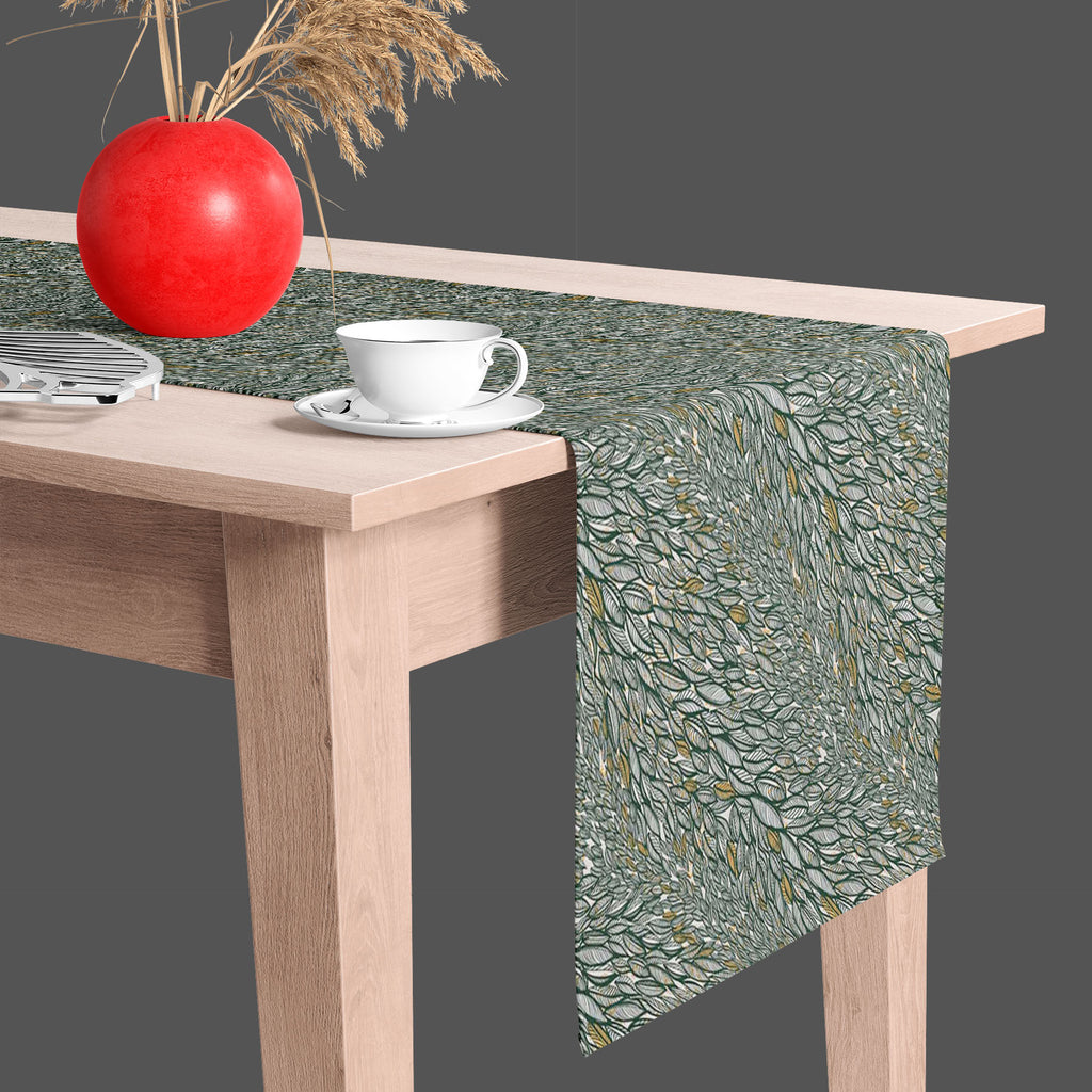 Flying Leaves D3 Table Runner-Table Runners-RUN_TB-IC 5007350 IC 5007350, Abstract Expressionism, Abstracts, Art and Paintings, Black, Black and White, Botanical, Cities, City Views, Digital, Digital Art, Drawing, Fashion, Floral, Flowers, Graphic, Illustrations, Nature, Paintings, Patterns, Retro, Scenic, Semi Abstract, Signs, Signs and Symbols, Sketches, White, flying, leaves, d3, table, runner, abstract, art, autumn, background, beautiful, beauty, brown, contemporary, contour, creativity, curve, decorati