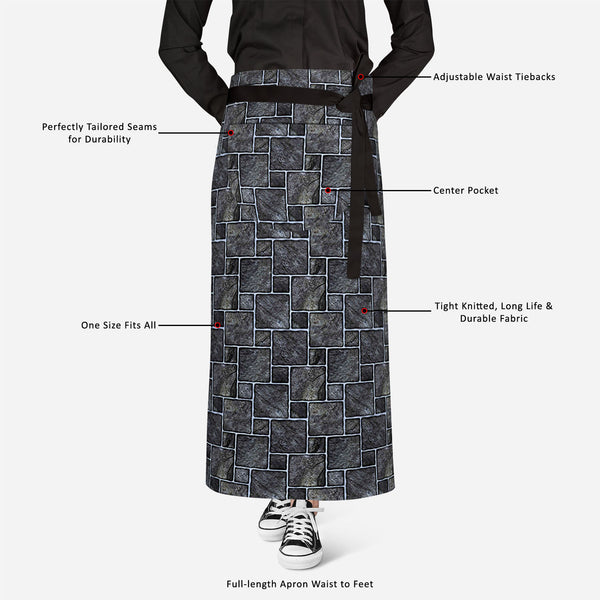 Black Mosaic Apron | Adjustable, Free Size & Waist Tiebacks-Aprons Waist to Knee-APR_WS_FT-IC 5007351 IC 5007351, Abstract Expressionism, Abstracts, Architecture, Black, Black and White, Check, Digital, Digital Art, Geometric, Geometric Abstraction, Graphic, Grid Art, Marble, Marble and Stone, Patterns, Semi Abstract, mosaic, full-length, apron, poly-cotton, fabric, adjustable, waist, tiebacks, ceramic, floor, abstract, background, bath, block, bright, brown, build, checks, construct, construction, cube, de