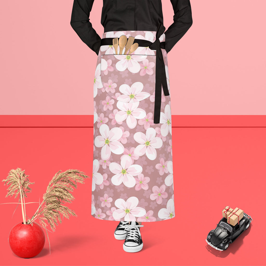 Cherry Blossoms D2 Apron | Adjustable, Free Size & Waist Tiebacks-Aprons Waist to Feet-APR_WS_FT-IC 5007354 IC 5007354, Black and White, Botanical, Decorative, Floral, Flowers, Illustrations, Nature, Patterns, Scenic, Seasons, Signs, Signs and Symbols, White, cherry, blossoms, d2, apron, adjustable, free, size, waist, tiebacks, background, seamless, texture, pattern, beautiful, beauty, bloom, blooming, blossom, decoration, design, element, fabric, flora, flower, illustration, natural, ornate, petal, pink, p