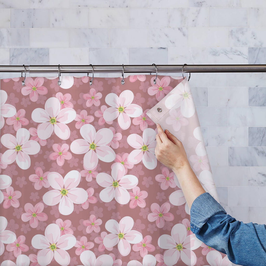 Cherry Blossoms D2 Washable Waterproof Shower Curtain-Shower Curtains-CUR_SH-IC 5007354 IC 5007354, Black and White, Botanical, Decorative, Floral, Flowers, Illustrations, Nature, Patterns, Scenic, Seasons, Signs, Signs and Symbols, White, cherry, blossoms, d2, washable, waterproof, shower, curtain, background, seamless, texture, pattern, beautiful, beauty, bloom, blooming, blossom, decoration, design, element, fabric, flora, flower, illustration, natural, ornate, petal, pink, plant, purple, repeat, sakura,