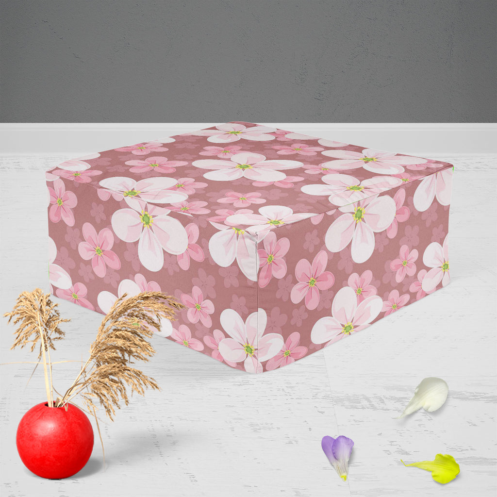 Cherry Blossoms D2 Footstool Footrest Puffy Pouffe Ottoman Bean Bag | Canvas Fabric-Footstools-FST_CB_BN-IC 5007354 IC 5007354, Black and White, Botanical, Decorative, Floral, Flowers, Illustrations, Nature, Patterns, Scenic, Seasons, Signs, Signs and Symbols, White, cherry, blossoms, d2, footstool, footrest, puffy, pouffe, ottoman, bean, bag, canvas, fabric, background, seamless, texture, pattern, beautiful, beauty, bloom, blooming, blossom, decoration, design, element, flora, flower, illustration, natural