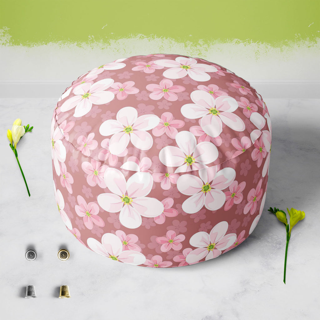 Cherry Blossoms D2 Footstool Footrest Puffy Pouffe Ottoman Bean Bag | Canvas Fabric-Footstools-FST_CB_BN-IC 5007354 IC 5007354, Black and White, Botanical, Decorative, Floral, Flowers, Illustrations, Nature, Patterns, Scenic, Seasons, Signs, Signs and Symbols, White, cherry, blossoms, d2, footstool, footrest, puffy, pouffe, ottoman, bean, bag, canvas, fabric, background, seamless, texture, pattern, beautiful, beauty, bloom, blooming, blossom, decoration, design, element, flora, flower, illustration, natural