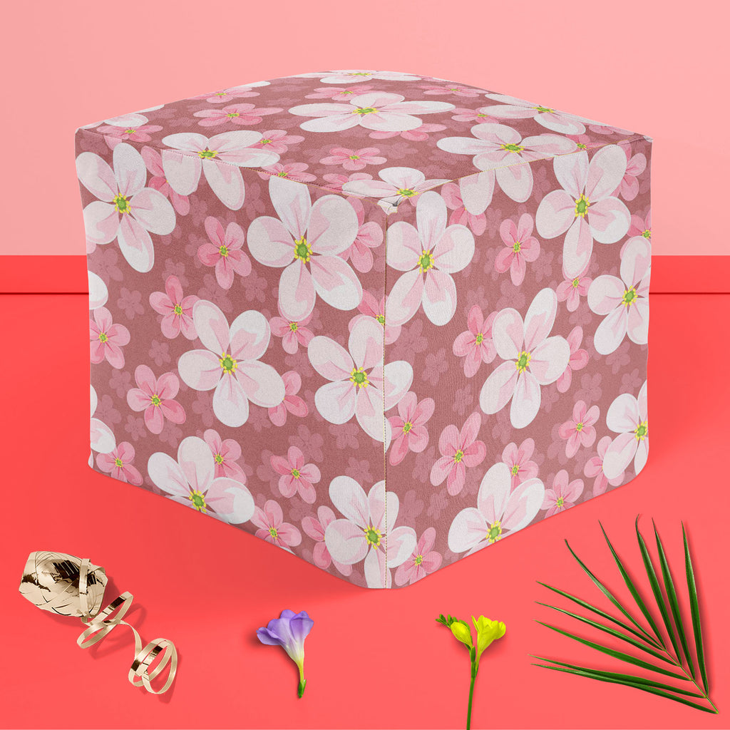 Cherry Blossoms D2 Footstool Footrest Puffy Pouffe Ottoman Bean Bag | Canvas Fabric-Footstools-FST_CB_BN-IC 5007354 IC 5007354, Black and White, Botanical, Decorative, Floral, Flowers, Illustrations, Nature, Patterns, Scenic, Seasons, Signs, Signs and Symbols, White, cherry, blossoms, d2, footstool, footrest, puffy, pouffe, ottoman, bean, bag, canvas, fabric, background, seamless, texture, pattern, beautiful, beauty, bloom, blooming, blossom, decoration, design, element, flora, flower, illustration, natural