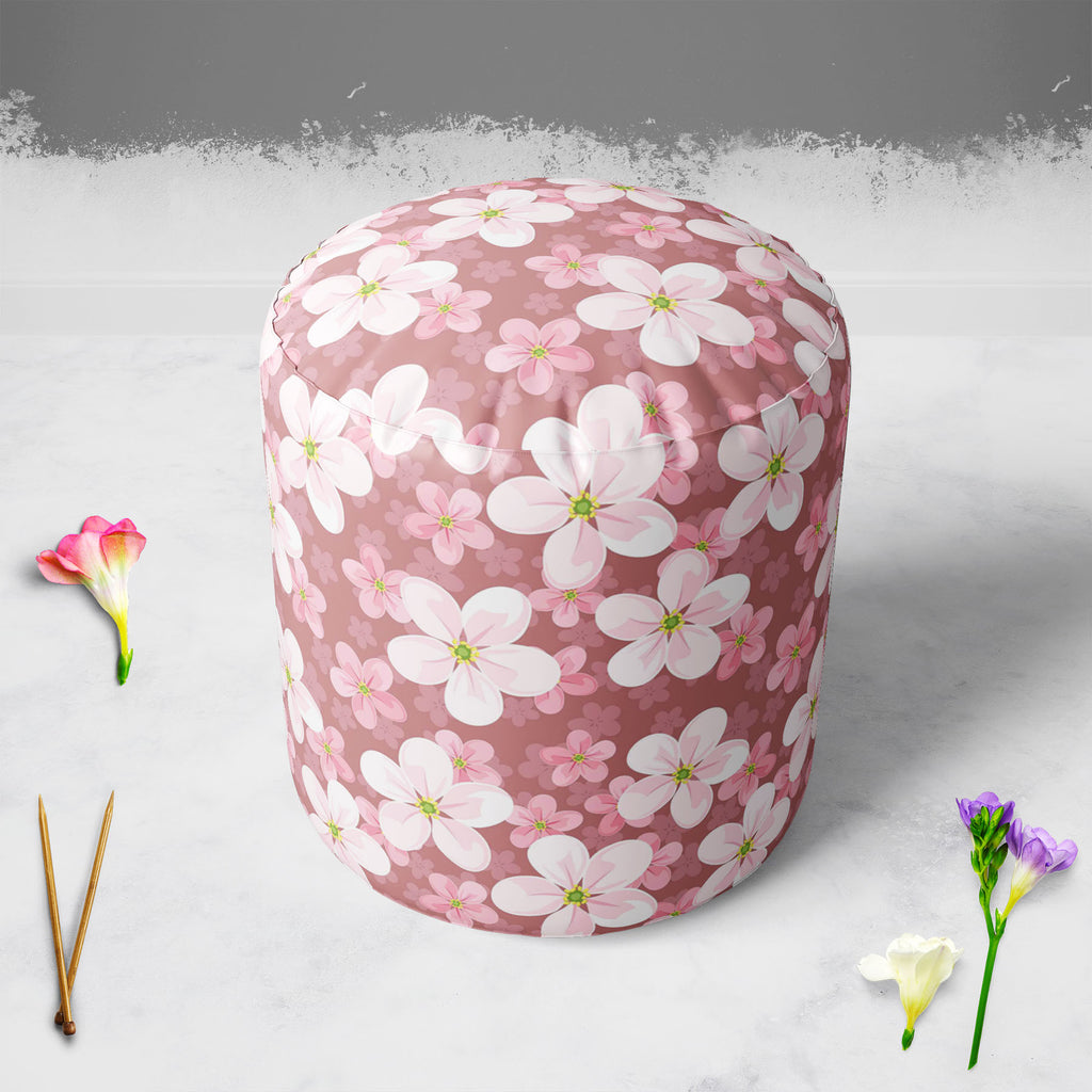 Cherry Blossoms D2 Footstool Footrest Puffy Pouffe Ottoman Bean Bag | Canvas Fabric-Footstools-FST_CB_BN-IC 5007354 IC 5007354, Black and White, Botanical, Decorative, Floral, Flowers, Illustrations, Nature, Patterns, Scenic, Seasons, Signs, Signs and Symbols, White, cherry, blossoms, d2, footstool, footrest, puffy, pouffe, ottoman, bean, bag, canvas, fabric, background, seamless, texture, pattern, beautiful, beauty, bloom, blooming, blossom, decoration, design, element, flora, flower, illustration, natural