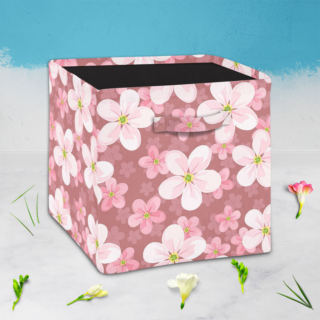 Cherry Blossoms D2 Foldable Open Storage Bin | Organizer Box, Toy Basket, Shelf Box, Laundry Bag | Canvas Fabric-Storage Bins-STR_BI_CB-IC 5007354 IC 5007354, Black and White, Botanical, Decorative, Floral, Flowers, Illustrations, Nature, Patterns, Scenic, Seasons, Signs, Signs and Symbols, White, cherry, blossoms, d2, foldable, open, storage, bin, organizer, box, toy, basket, shelf, laundry, bag, canvas, fabric, background, seamless, texture, pattern, beautiful, beauty, bloom, blooming, blossom, decoration