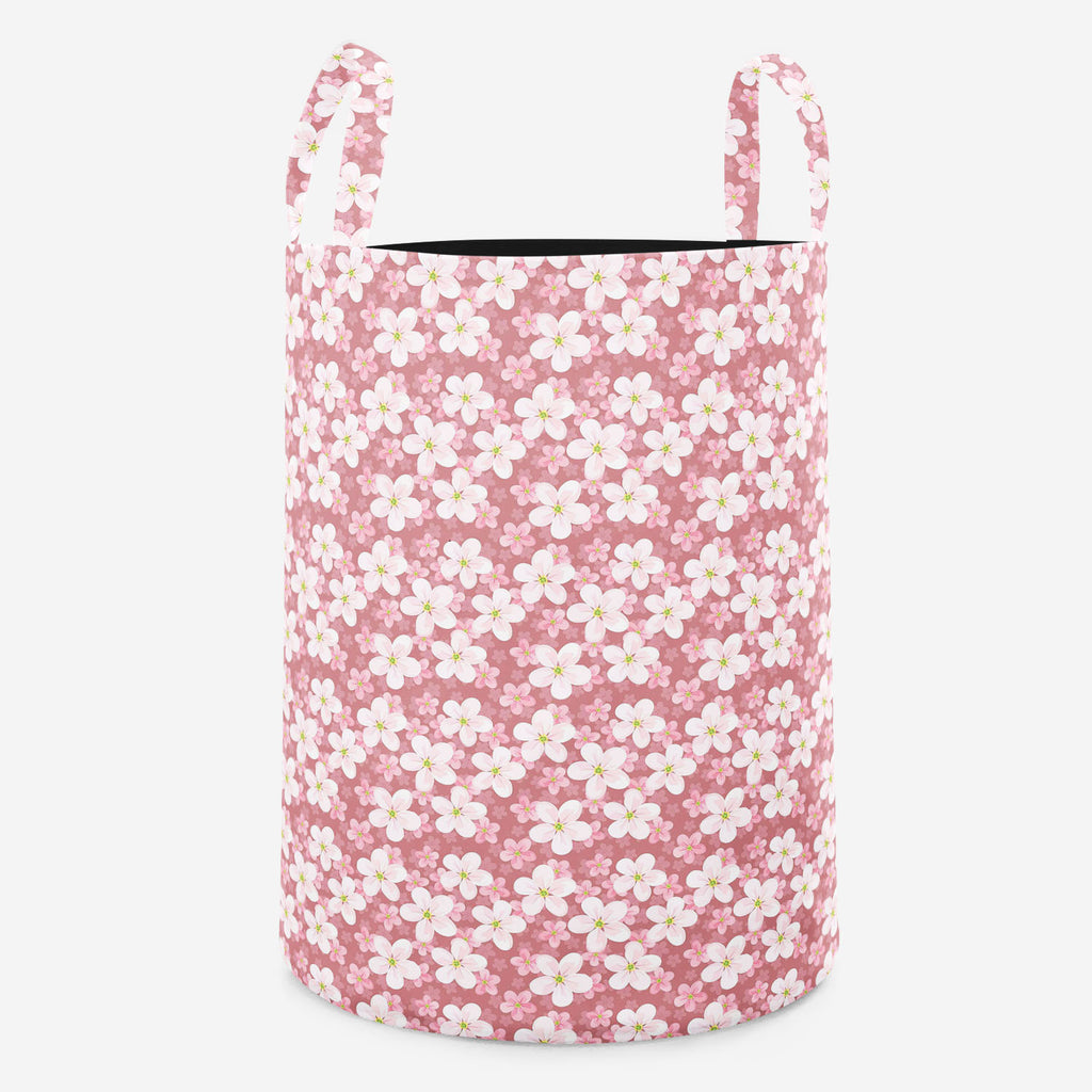 Cherry Blossoms Foldable Open Storage Bin | Organizer Box, Toy Basket, Shelf Box, Laundry Bag | Canvas Fabric-Storage Bins-STR_BI_RD-IC 5007354 IC 5007354, Black and White, Botanical, Decorative, Floral, Flowers, Illustrations, Nature, Patterns, Scenic, Seasons, Signs, Signs and Symbols, White, cherry, blossoms, foldable, open, storage, bin, organizer, box, toy, basket, shelf, laundry, bag, canvas, fabric, background, seamless, texture, pattern, beautiful, beauty, bloom, blooming, blossom, decoration, desig