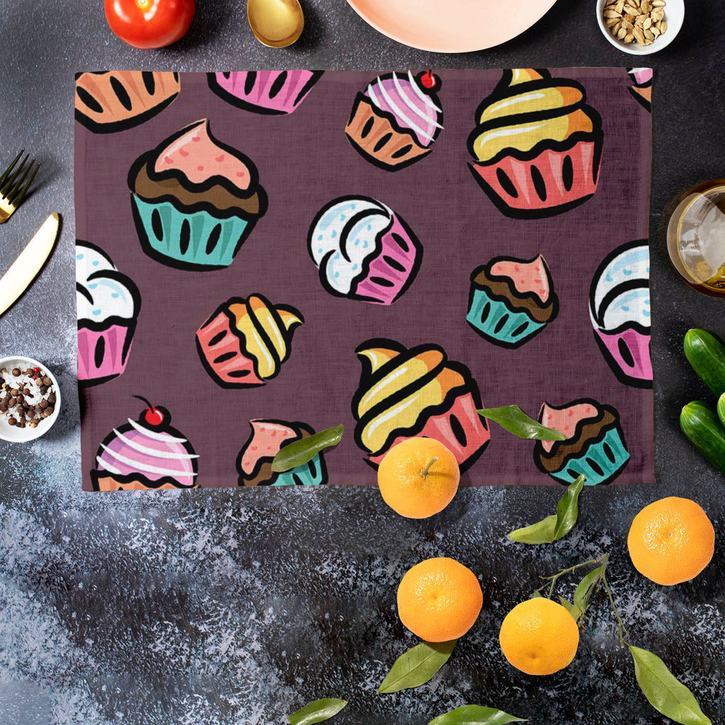 Cupcake D3 Table Mat Placemat-Table Place Mats Fabric-MAT_TB-IC 5007355 IC 5007355, Ancient, Animated Cartoons, Art and Paintings, Caricature, Cartoons, Cuisine, Digital, Digital Art, Drawing, Food, Food and Beverage, Food and Drink, Graphic, Historical, Illustrations, Love, Medieval, Patterns, Retro, Romance, Signs, Signs and Symbols, Vintage, cupcake, d3, table, mat, placemat, cupcakes, pattern, candy, backdrop, background, bake, cartoon, celebration, cherry, chocolate, clip, art, clipart, collection, col