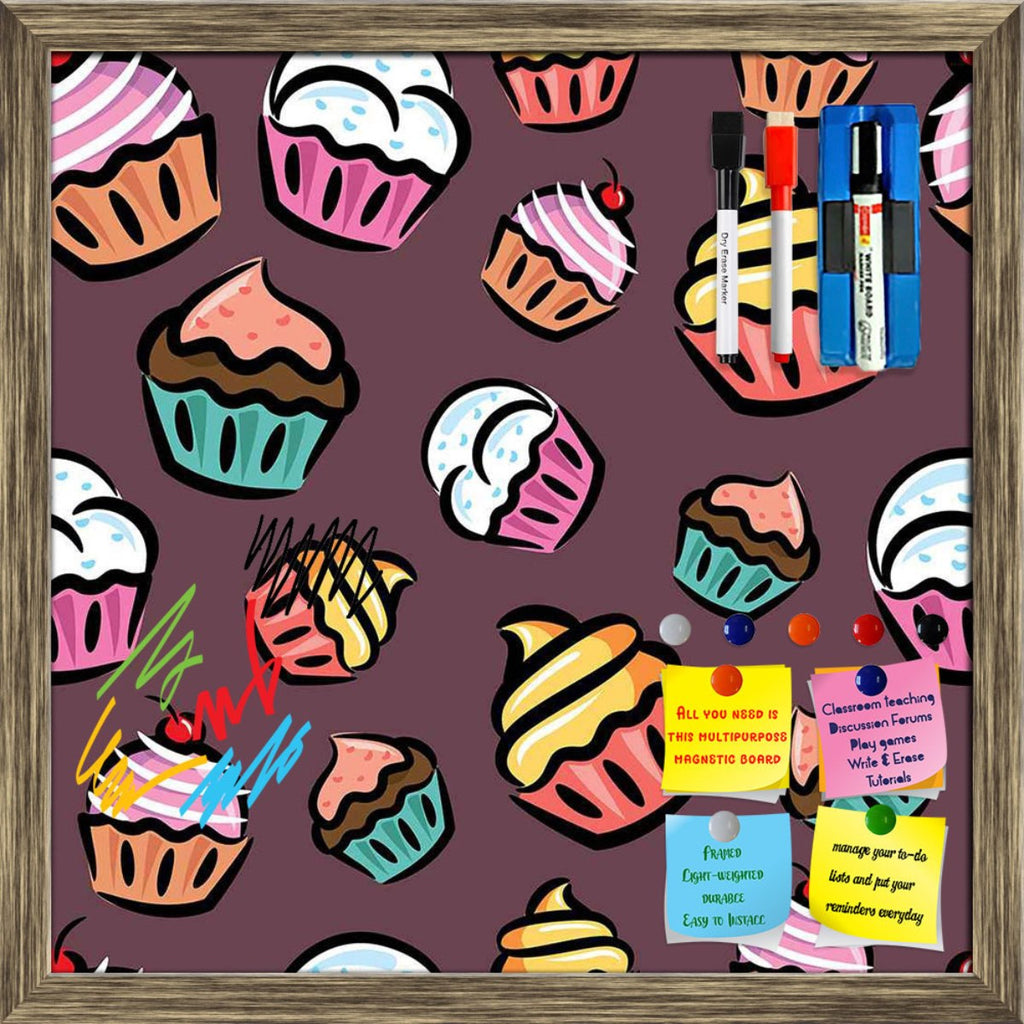 Cupcake Framed Magnetic Dry Erase Board | Combo with Magnet Buttons & Markers-Magnetic Boards Framed-MGB_FR-IC 5007355 IC 5007355, Ancient, Animated Cartoons, Art and Paintings, Caricature, Cartoons, Cuisine, Digital, Digital Art, Drawing, Food, Food and Beverage, Food and Drink, Graphic, Historical, Illustrations, Love, Medieval, Patterns, Retro, Romance, Signs, Signs and Symbols, Vintage, cupcake, framed, magnetic, dry, erase, board, printed, whiteboard, with, 4, magnets, 2, markers, 1, duster, cupcakes, 