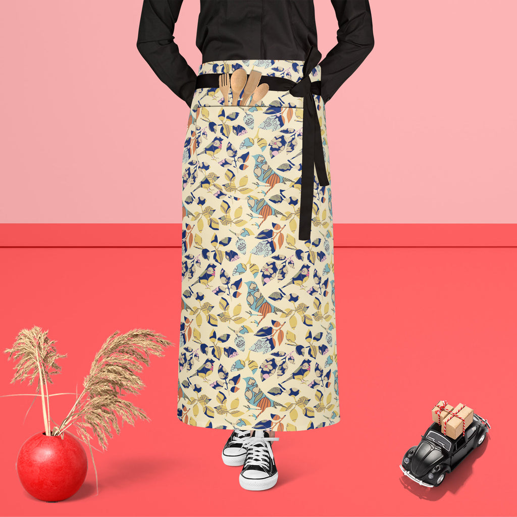 Chirping Birds Apron | Adjustable, Free Size & Waist Tiebacks-Aprons Waist to Feet-APR_WS_FT-IC 5007356 IC 5007356, Abstract Expressionism, Abstracts, Ancient, Art and Paintings, Asian, Birds, Botanical, Decorative, Drawing, Floral, Flowers, Historical, Illustrations, Japanese, Medieval, Modern Art, Nature, Patterns, Retro, Seasons, Semi Abstract, Signs, Signs and Symbols, Symbols, Vintage, chirping, apron, adjustable, free, size, waist, tiebacks, abstract, art, asia, background, banner, bird, blue, branch,