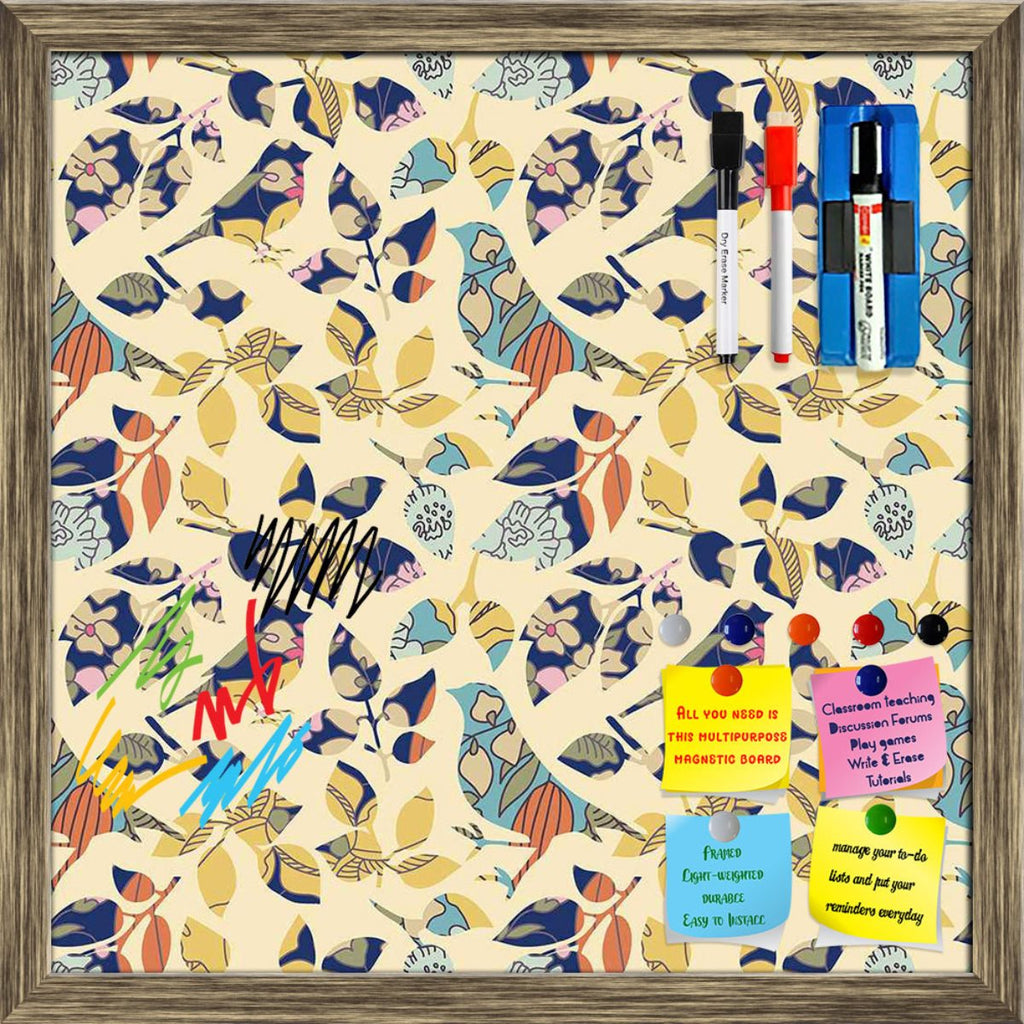 Chirping Birds Framed Magnetic Dry Erase Board | Combo with Magnet Buttons & Markers-Magnetic Boards Framed-MGB_FR-IC 5007356 IC 5007356, Abstract Expressionism, Abstracts, Ancient, Art and Paintings, Asian, Birds, Botanical, Decorative, Drawing, Floral, Flowers, Historical, Illustrations, Japanese, Medieval, Modern Art, Nature, Patterns, Retro, Seasons, Semi Abstract, Signs, Signs and Symbols, Symbols, Vintage, chirping, framed, magnetic, dry, erase, board, printed, whiteboard, with, 4, magnets, 2, markers