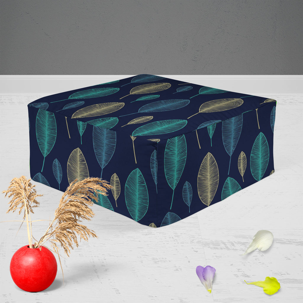 Linear Leaves Footstool Footrest Puffy Pouffe Ottoman Bean Bag | Canvas Fabric-Footstools-FST_CB_BN-IC 5007357 IC 5007357, Animated Cartoons, Art and Paintings, Baby, Botanical, Children, Comics, Decorative, Digital, Digital Art, Fantasy, Floral, Flowers, Graphic, Hand Drawn, Kids, Nature, Patterns, Scandinavian, Scenic, Signs, Signs and Symbols, linear, leaves, footstool, footrest, puffy, pouffe, ottoman, bean, bag, canvas, fabric, art, artistic, bloom, blue, child, comic, curly, curtain, cute, day, elemen