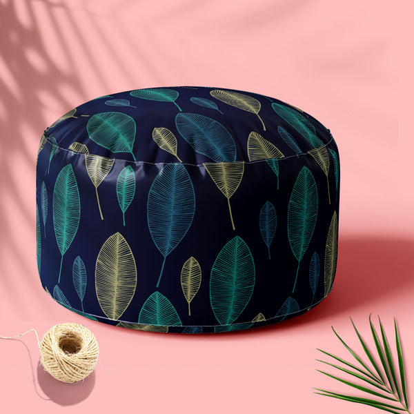 Linear Leaves Footstool Footrest Puffy Pouffe Ottoman Bean Bag | Canvas Fabric-Footstools-FST_CB_BN-IC 5007357 IC 5007357, Animated Cartoons, Art and Paintings, Baby, Botanical, Children, Comics, Decorative, Digital, Digital Art, Fantasy, Floral, Flowers, Graphic, Hand Drawn, Kids, Nature, Patterns, Scandinavian, Scenic, Signs, Signs and Symbols, linear, leaves, footstool, footrest, puffy, pouffe, ottoman, bean, bag, floor, cushion, pillow, canvas, fabric, art, artistic, bloom, blue, child, comic, curly, cu