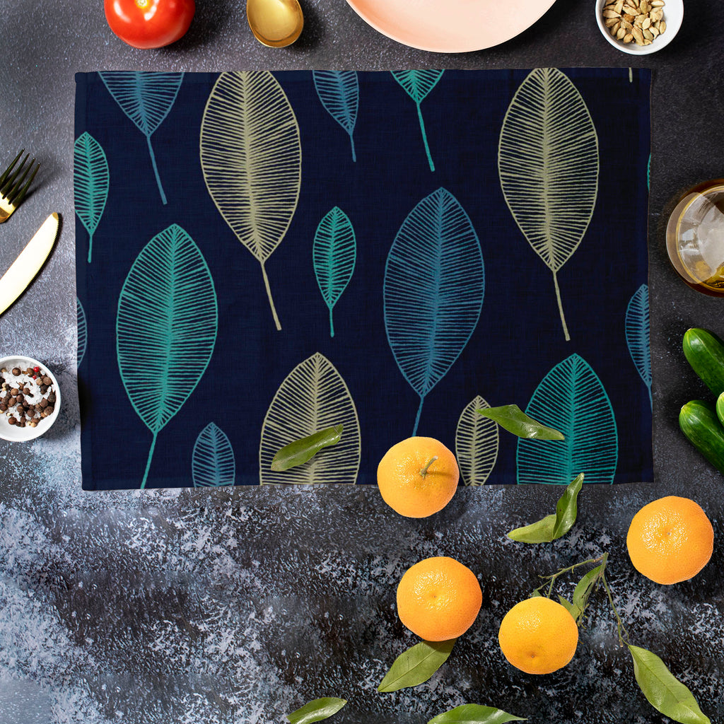 Linear Leaves Table Mat Placemat-Table Place Mats Fabric-MAT_TB-IC 5007357 IC 5007357, Animated Cartoons, Art and Paintings, Baby, Botanical, Children, Comics, Decorative, Digital, Digital Art, Fantasy, Floral, Flowers, Graphic, Hand Drawn, Kids, Nature, Patterns, Scandinavian, Scenic, Signs, Signs and Symbols, linear, leaves, table, mat, placemat, art, artistic, bloom, blue, child, comic, curly, curtain, cute, day, element, fabric, design, flower, garden, green, hand, drawn, happy, leaf, line, mess, orname