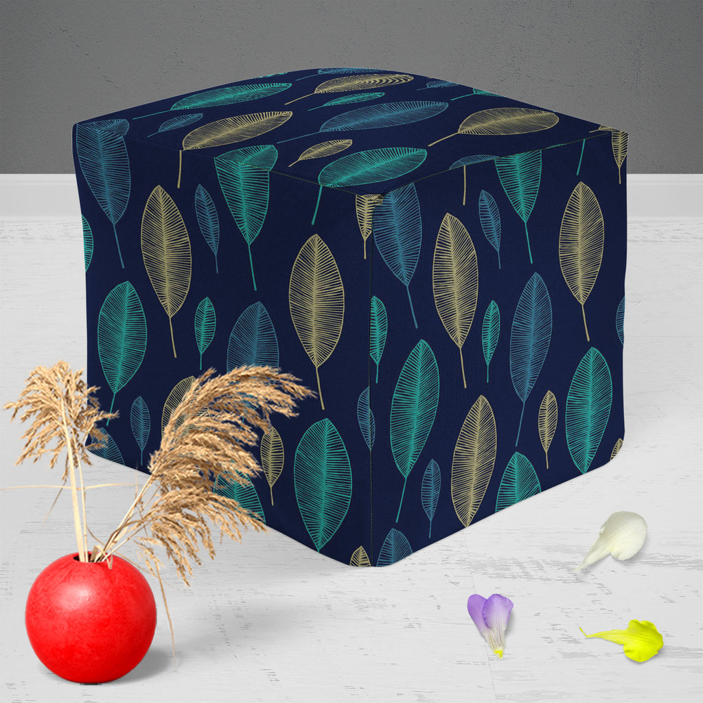 Linear Leaves Footstool Footrest Puffy Pouffe Ottoman Bean Bag | Canvas Fabric-Footstools-FST_CB_BN-IC 5007357 IC 5007357, Animated Cartoons, Art and Paintings, Baby, Botanical, Children, Comics, Decorative, Digital, Digital Art, Fantasy, Floral, Flowers, Graphic, Hand Drawn, Kids, Nature, Patterns, Scandinavian, Scenic, Signs, Signs and Symbols, linear, leaves, footstool, footrest, puffy, pouffe, ottoman, bean, bag, canvas, fabric, art, artistic, bloom, blue, child, comic, curly, curtain, cute, day, elemen