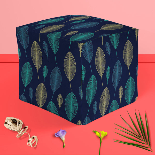 Linear Leaves Footstool Footrest Puffy Pouffe Ottoman Bean Bag | Canvas Fabric-Footstools-FST_CB_BN-IC 5007357 IC 5007357, Animated Cartoons, Art and Paintings, Baby, Botanical, Children, Comics, Decorative, Digital, Digital Art, Fantasy, Floral, Flowers, Graphic, Hand Drawn, Kids, Nature, Patterns, Scandinavian, Scenic, Signs, Signs and Symbols, linear, leaves, puffy, pouffe, ottoman, footstool, footrest, bean, bag, canvas, fabric, art, artistic, bloom, blue, child, comic, curly, curtain, cute, day, elemen