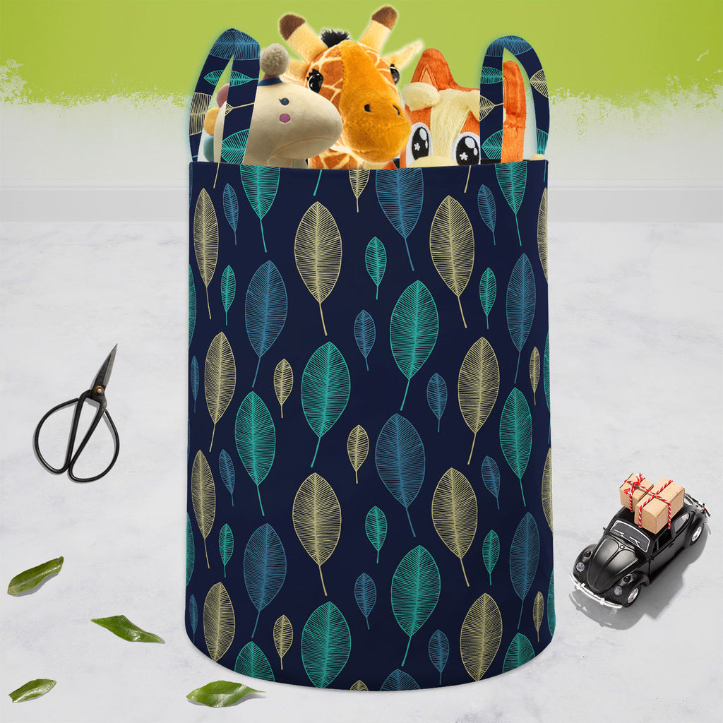Linear Leaves Foldable Open Storage Bin | Organizer Box, Toy Basket, Shelf Box, Laundry Bag | Canvas Fabric-Storage Bins-STR_BI_CB-IC 5007357 IC 5007357, Animated Cartoons, Art and Paintings, Baby, Botanical, Children, Comics, Decorative, Digital, Digital Art, Fantasy, Floral, Flowers, Graphic, Hand Drawn, Kids, Nature, Patterns, Scandinavian, Scenic, Signs, Signs and Symbols, linear, leaves, foldable, open, storage, bin, organizer, box, toy, basket, shelf, laundry, bag, canvas, fabric, art, artistic, bloom