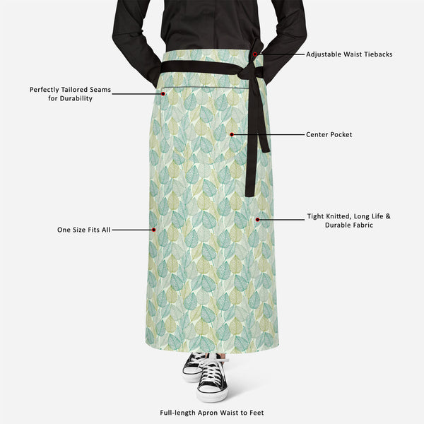 Ornamental Spring Apron | Adjustable, Free Size & Waist Tiebacks-Aprons Waist to Knee-APR_WS_FT-IC 5007358 IC 5007358, Art and Paintings, Botanical, Decorative, Floral, Flowers, Nature, Patterns, Retro, Scenic, Signs, Signs and Symbols, Urban, ornamental, spring, full-length, apron, satin, fabric, adjustable, waist, tiebacks, leaves, abstract, background, art, design, blossom, blue, color, curly, decor, decoration, doodle, element, endless, flower, forest, funky, green, leaf, linear, mess, old, ornament, or