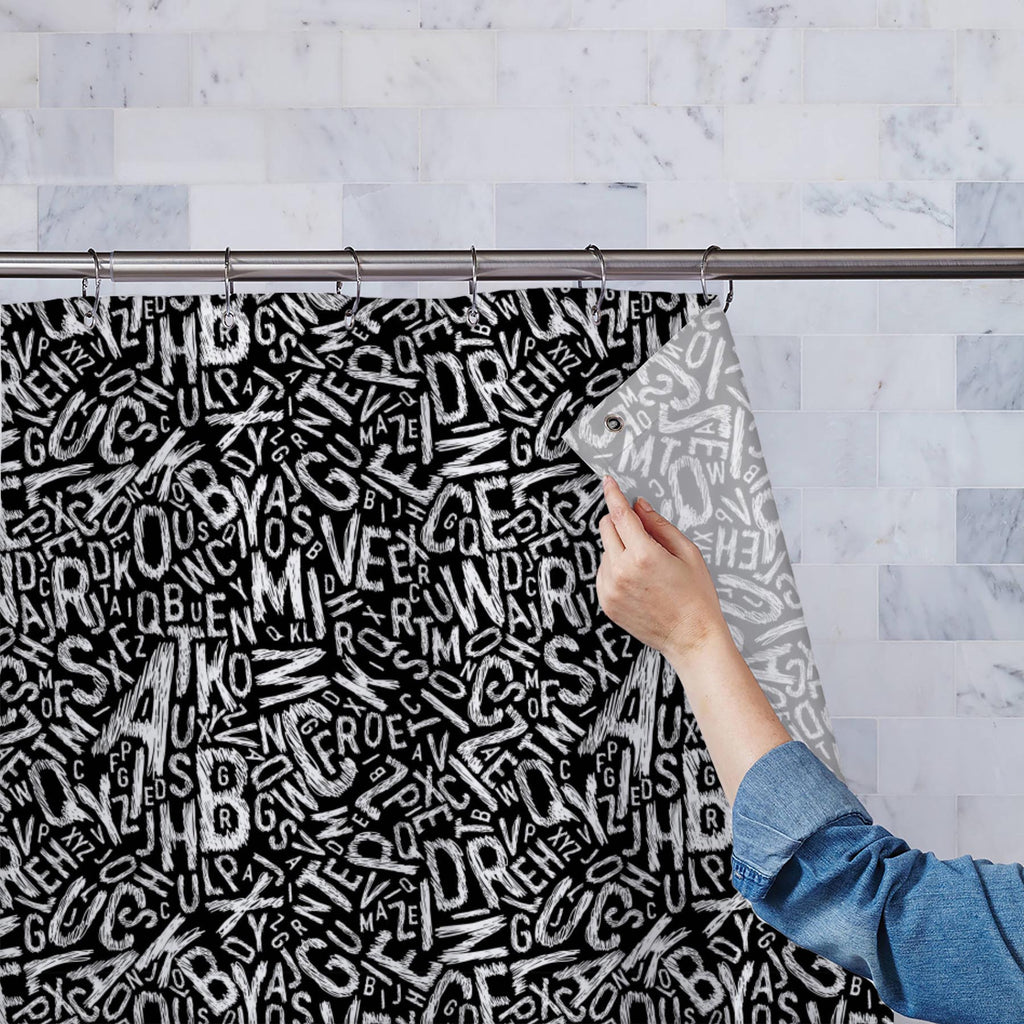Alphabets Washable Waterproof Shower Curtain-Shower Curtains-CUR_SH-IC 5007359 IC 5007359, Alphabets, Art and Paintings, Black, Black and White, Calligraphy, Decorative, Digital, Digital Art, Education, Geometric, Geometric Abstraction, Graphic, Illustrations, Patterns, Schools, Signs, Signs and Symbols, Symbols, Text, Universities, White, washable, waterproof, shower, curtain, alphabet, art, background, bold, cover, decoration, design, edit, editable, element, endless, fabric, font, grammar, illustration, 