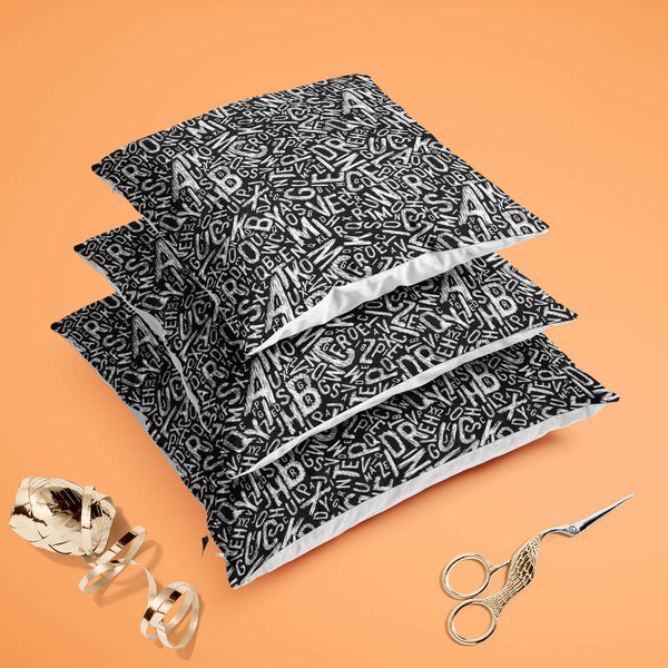 Alphabets Cushion Cover Throw Pillow-Cushion Covers-CUS_CV-IC 5007359 IC 5007359, Alphabets, Art and Paintings, Black, Black and White, Calligraphy, Decorative, Digital, Digital Art, Education, Geometric, Geometric Abstraction, Graphic, Illustrations, Patterns, Schools, Signs, Signs and Symbols, Symbols, Text, Universities, White, cushion, cover, throw, pillow, case, for, sofa, living, room, cotton, canvas, fabric, alphabet, art, background, bold, decoration, design, edit, editable, element, endless, font, 