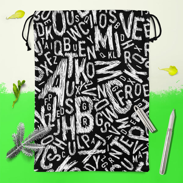 Alphabets Reusable Sack Bag | Bag for Gym, Storage, Vegetable & Travel-Drawstring Sack Bags-SCK_FB_DS-IC 5007359 IC 5007359, Alphabets, Art and Paintings, Black, Black and White, Calligraphy, Decorative, Digital, Digital Art, Education, Geometric, Geometric Abstraction, Graphic, Illustrations, Patterns, Schools, Signs, Signs and Symbols, Symbols, Text, Universities, White, reusable, sack, bag, for, gym, storage, vegetable, travel, cotton, canvas, fabric, alphabet, art, background, bold, cover, decoration, d