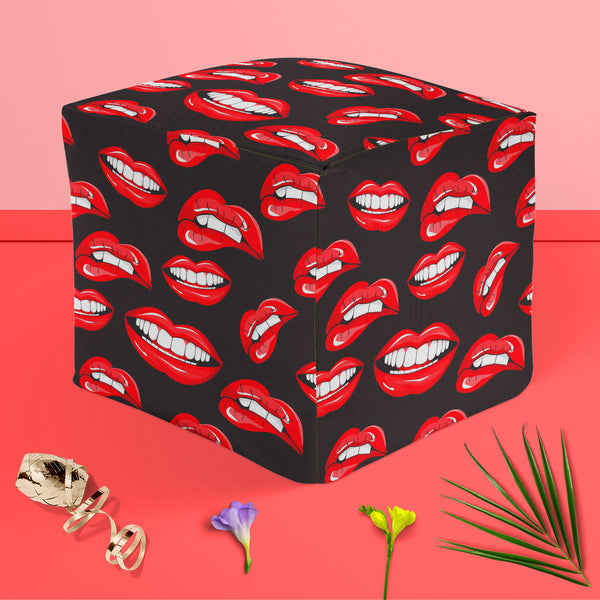 Lips D1 Footstool Footrest Puffy Pouffe Ottoman Bean Bag | Canvas Fabric-Footstools-FST_CB_BN-IC 5007360 IC 5007360, Art and Paintings, Illustrations, Love, Modern Art, Patterns, People, Pop Art, Romance, Signs, Signs and Symbols, lips, d1, puffy, pouffe, ottoman, footstool, footrest, bean, bag, canvas, fabric, pop, art, mouth, modern, background, beauty, color, colorful, cosmetic, design, desire, emotions, female, fun, funny, girl, illustration, kiss, laughter, lipstick, lover, makeup, open, paint, pattern