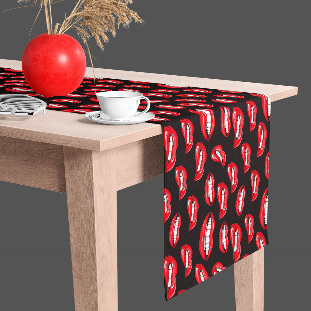 Lips D1 Table Runner-Table Runners-RUN_TB-IC 5007360 IC 5007360, Art and Paintings, Illustrations, Love, Modern Art, Patterns, People, Pop Art, Romance, Signs, Signs and Symbols, lips, d1, table, runner, pop, art, mouth, modern, background, beauty, color, colorful, cosmetic, design, desire, emotions, female, fun, funny, girl, illustration, kiss, laughter, lipstick, lover, makeup, open, paint, pattern, print, pucker, red, repeat, repetition, seamless, shout, smile, smooch, teeth, textile, textured, tint, val