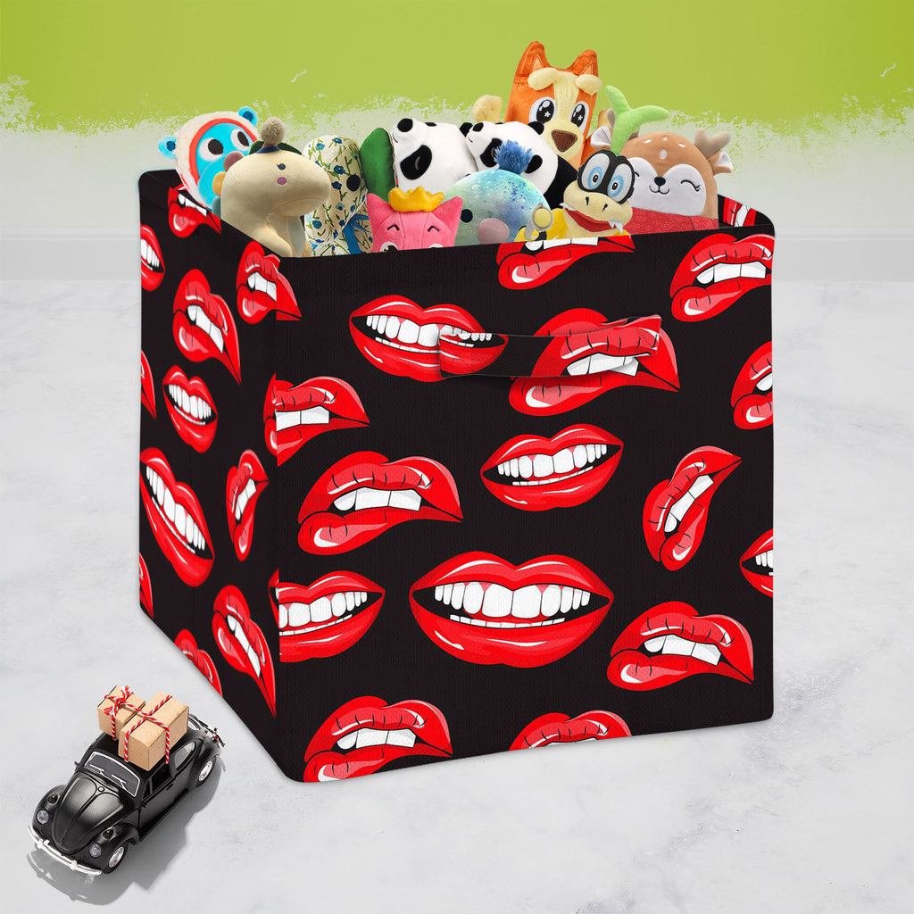 Lips D1 Foldable Open Storage Bin | Organizer Box, Toy Basket, Shelf Box, Laundry Bag | Canvas Fabric-Storage Bins-STR_BI_CB-IC 5007360 IC 5007360, Art and Paintings, Illustrations, Love, Modern Art, Patterns, People, Pop Art, Romance, Signs, Signs and Symbols, lips, d1, foldable, open, storage, bin, organizer, box, toy, basket, shelf, laundry, bag, canvas, fabric, pop, art, mouth, modern, background, beauty, color, colorful, cosmetic, design, desire, emotions, female, fun, funny, girl, illustration, kiss, 