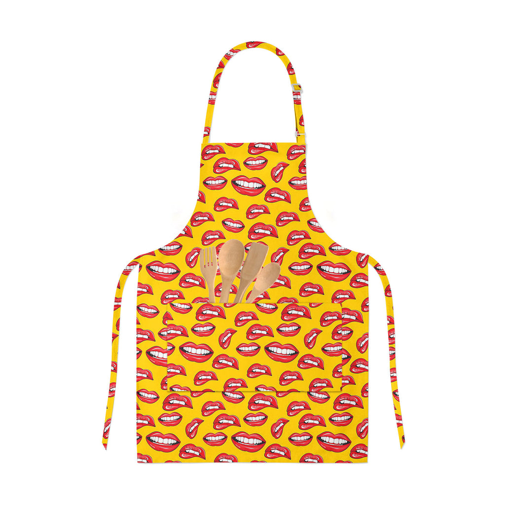 Lips Apron | Adjustable, Free Size & Waist Tiebacks-Aprons Neck to Knee-APR_NK_KN-IC 5007361 IC 5007361, Art and Paintings, Illustrations, Love, Modern Art, Patterns, People, Pop Art, Romance, Signs, Signs and Symbols, lips, apron, adjustable, free, size, waist, tiebacks, pop, art, background, beauty, color, colorful, cosmetic, design, desire, emotions, female, fun, funny, girl, illustration, kiss, laughter, lipstick, lover, makeup, modern, mouth, open, paint, pattern, print, pucker, red, repeat, repetition