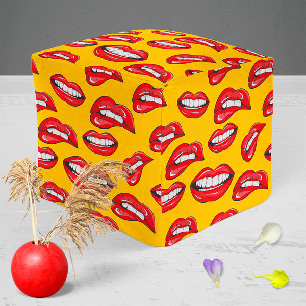 Lips D2 Footstool Footrest Puffy Pouffe Ottoman Bean Bag | Canvas Fabric-Footstools-FST_CB_BN-IC 5007361 IC 5007361, Art and Paintings, Illustrations, Love, Modern Art, Patterns, People, Pop Art, Romance, Signs, Signs and Symbols, lips, d2, puffy, pouffe, ottoman, footstool, footrest, bean, bag, canvas, fabric, pop, art, background, beauty, color, colorful, cosmetic, design, desire, emotions, female, fun, funny, girl, illustration, kiss, laughter, lipstick, lover, makeup, modern, mouth, open, paint, pattern