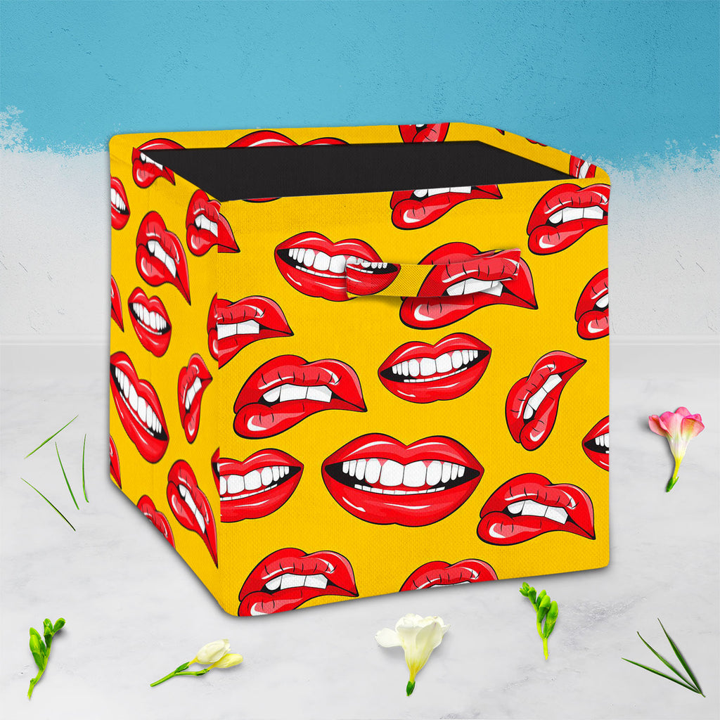 Lips D2 Foldable Open Storage Bin | Organizer Box, Toy Basket, Shelf Box, Laundry Bag | Canvas Fabric-Storage Bins-STR_BI_CB-IC 5007361 IC 5007361, Art and Paintings, Illustrations, Love, Modern Art, Patterns, People, Pop Art, Romance, Signs, Signs and Symbols, lips, d2, foldable, open, storage, bin, organizer, box, toy, basket, shelf, laundry, bag, canvas, fabric, pop, art, background, beauty, color, colorful, cosmetic, design, desire, emotions, female, fun, funny, girl, illustration, kiss, laughter, lipst