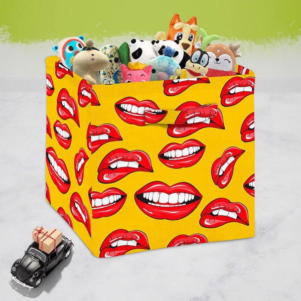 Lips D2 Foldable Open Storage Bin | Organizer Box, Toy Basket, Shelf Box, Laundry Bag | Canvas Fabric-Storage Bins-STR_BI_CB-IC 5007361 IC 5007361, Art and Paintings, Illustrations, Love, Modern Art, Patterns, People, Pop Art, Romance, Signs, Signs and Symbols, lips, d2, foldable, open, storage, bin, organizer, box, toy, basket, shelf, laundry, bag, canvas, fabric, pop, art, background, beauty, color, colorful, cosmetic, design, desire, emotions, female, fun, funny, girl, illustration, kiss, laughter, lipst