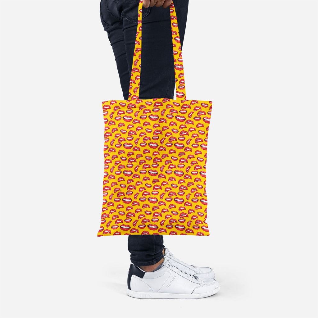 ArtzFolio Lips Tote Bag Shoulder Purse | Multipurpose-Tote Bags Basic-AZ5007361TOT_RF-IC 5007361 IC 5007361, Art and Paintings, Illustrations, Love, Modern Art, Patterns, People, Pop Art, Romance, Signs, Signs and Symbols, lips, tote, bag, shoulder, purse, multipurpose, pop, art, background, beauty, color, colorful, cosmetic, design, desire, emotions, female, fun, funny, girl, illustration, kiss, laughter, lipstick, lover, makeup, modern, mouth, open, paint, pattern, print, pucker, red, repeat, repetition, 