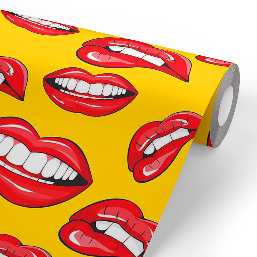 Lips Wallpaper Roll-Wallpapers Peel & Stick-WAL_PA-IC 5007361 IC 5007361, Art and Paintings, Illustrations, Love, Modern Art, Patterns, People, Pop Art, Romance, Signs, Signs and Symbols, lips, wallpaper, roll, pop, art, background, beauty, color, colorful, cosmetic, design, desire, emotions, female, fun, funny, girl, illustration, kiss, laughter, lipstick, lover, makeup, modern, mouth, open, paint, pattern, print, pucker, red, repeat, repetition, seamless, shout, smile, smooch, teeth, textile, textured, ti