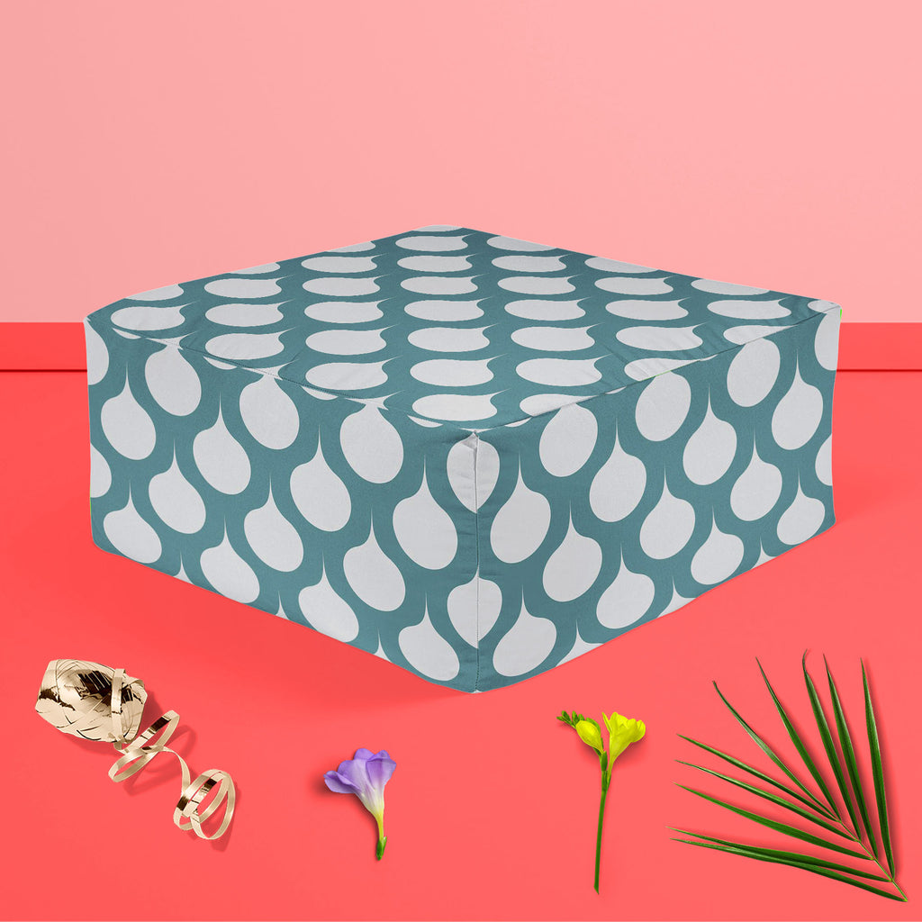 Abstract Ornament D2 Footstool Footrest Puffy Pouffe Ottoman Bean Bag | Canvas Fabric - Footstools - ArtzFolio.com