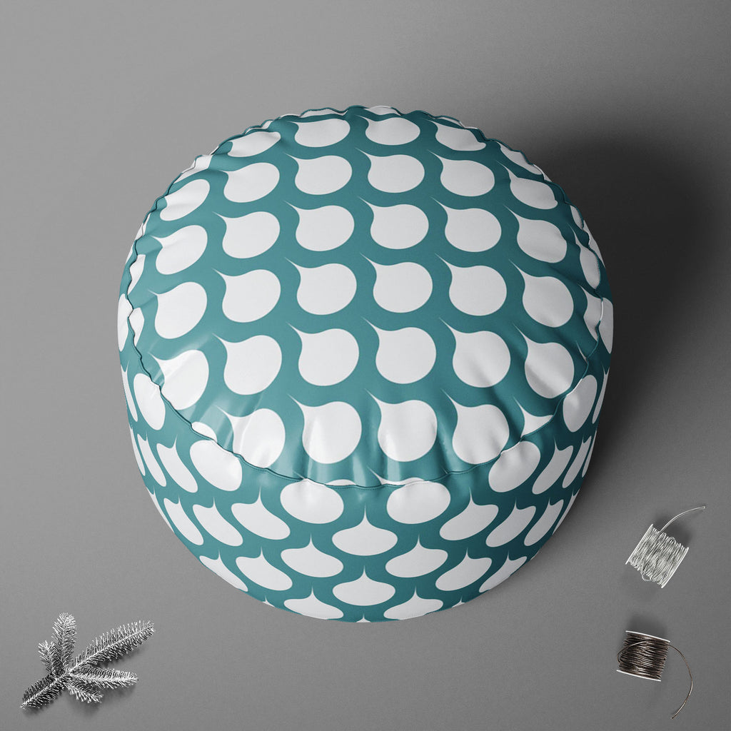 Abstract Ornament D2 Footstool Footrest Puffy Pouffe Ottoman Bean Bag | Canvas Fabric - Footstools - ArtzFolio.com